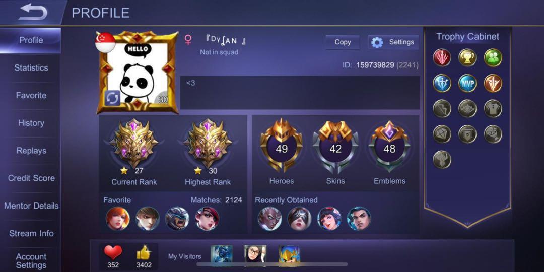 Mobile Legends Mythic Account Toys Games Video Gaming In Game Products On Carousell