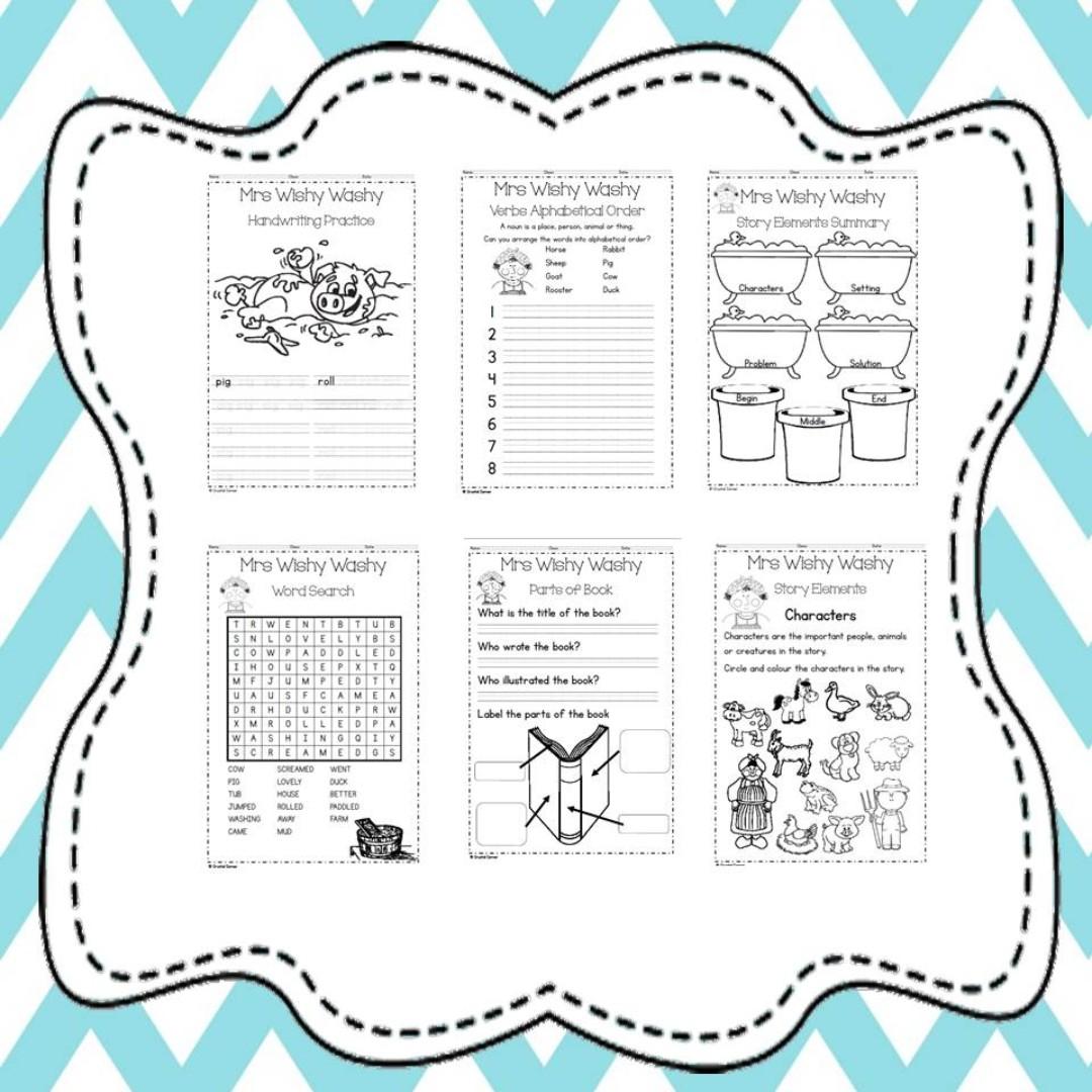 Mrs Wishy Washy Worksheet, Hobbies & Toys, Books & Magazines