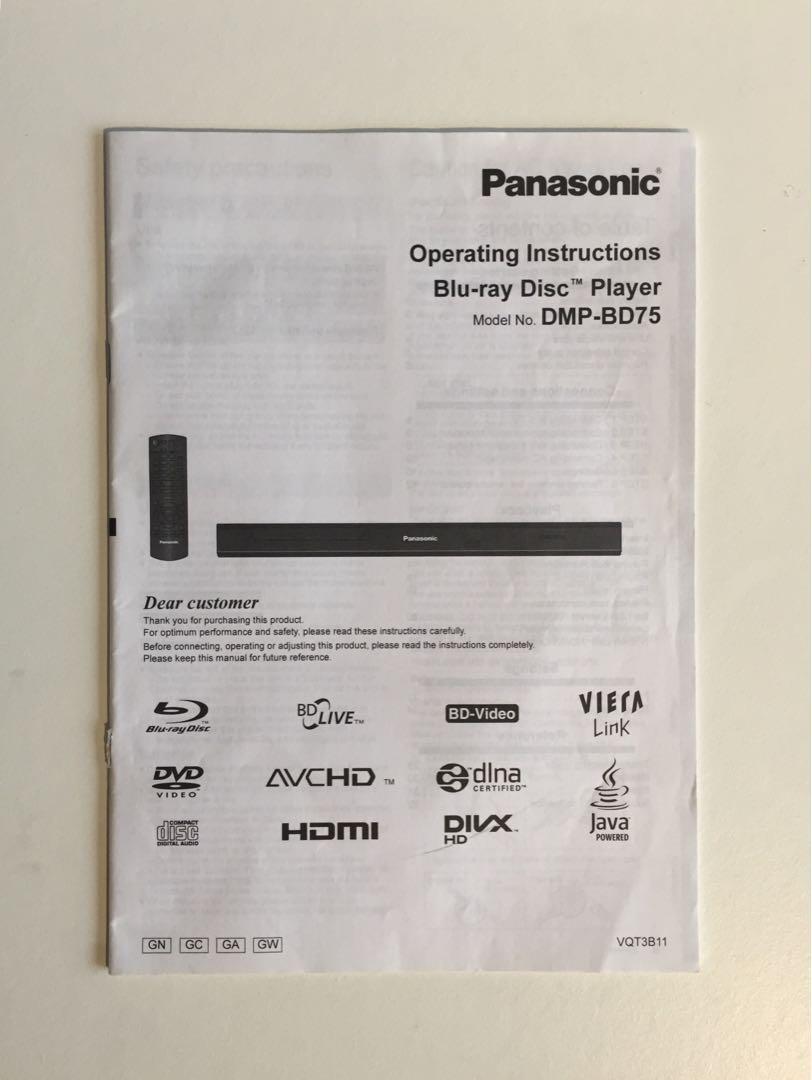 Panasonic Bluray Player, TV & Home Appliances, TV & Entertainment, Blu