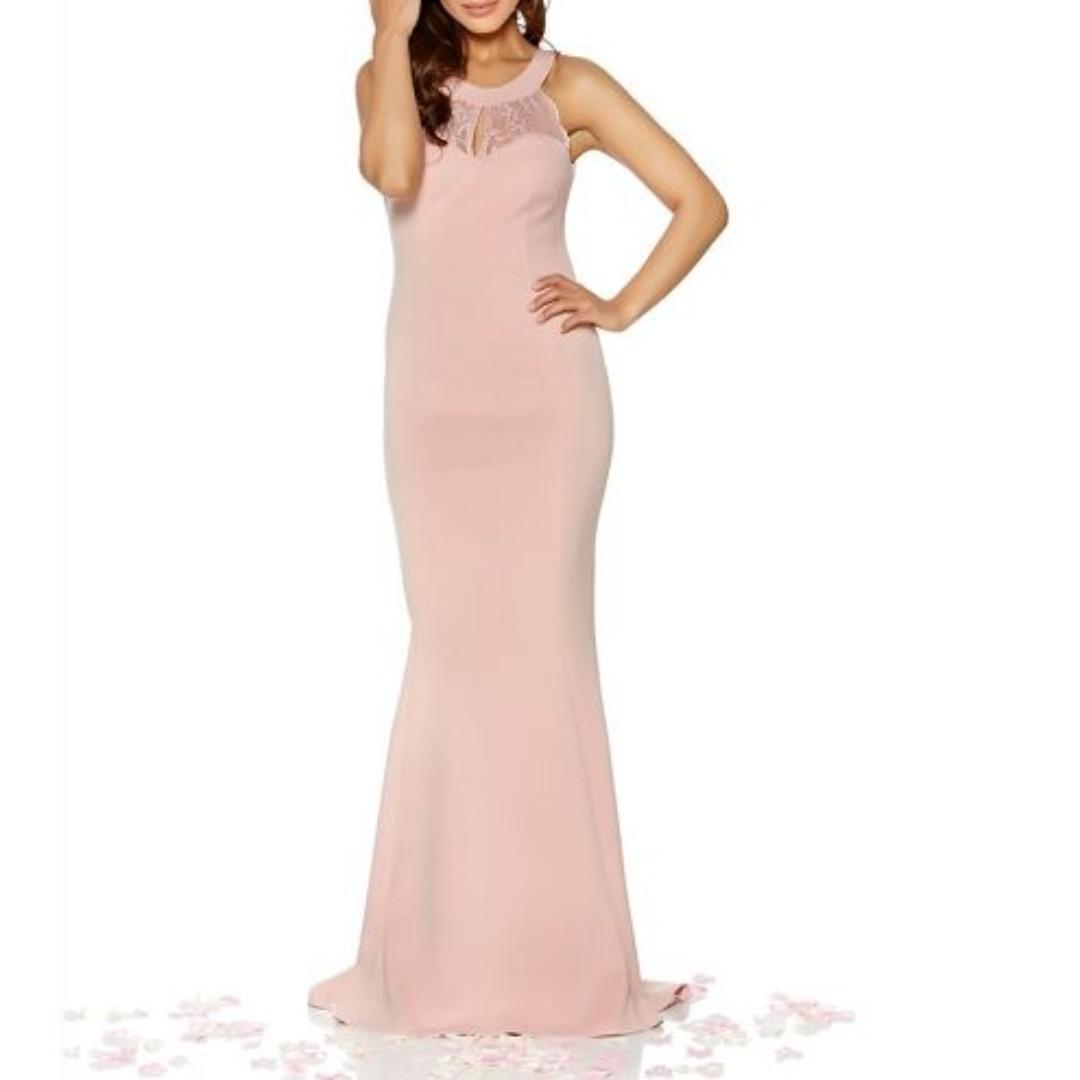pink fishtail dress