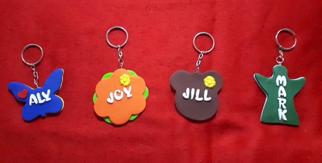 Name Tag Key Chain Polymer Clay Personalized, Hobbies & Toys, Stationary & Craft, Handmade Craft