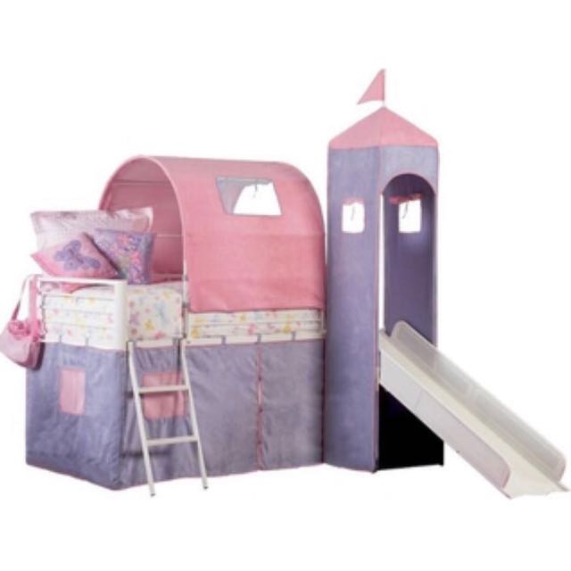 Princess Castle Tent Bunk Bed With Slide Furniture Beds Photo