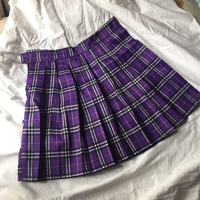 Purple plaid outlet tennis skirt