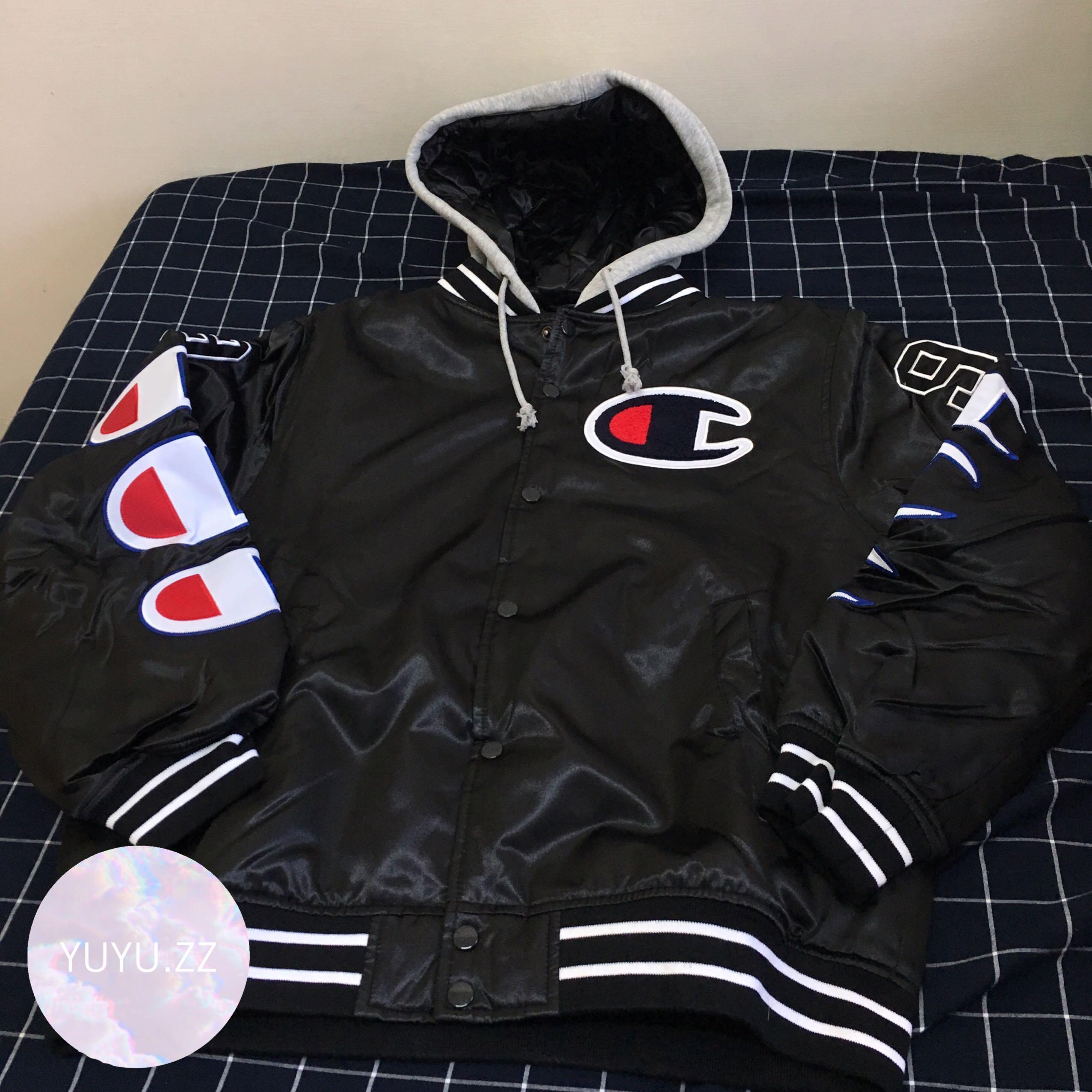 supreme champion hooded varsity jacket