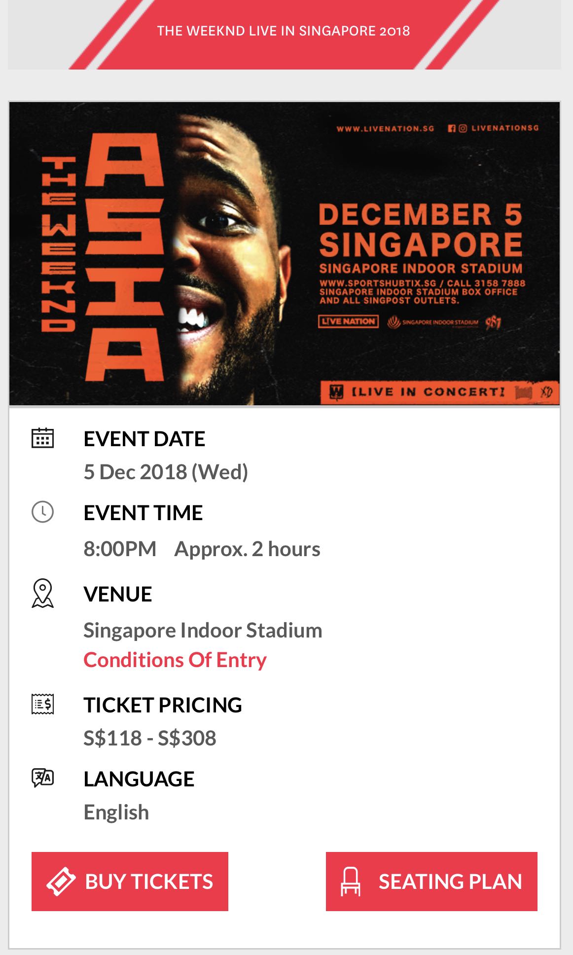 The Weeknd Concert, Tickets & Vouchers, Event Tickets on Carousell
