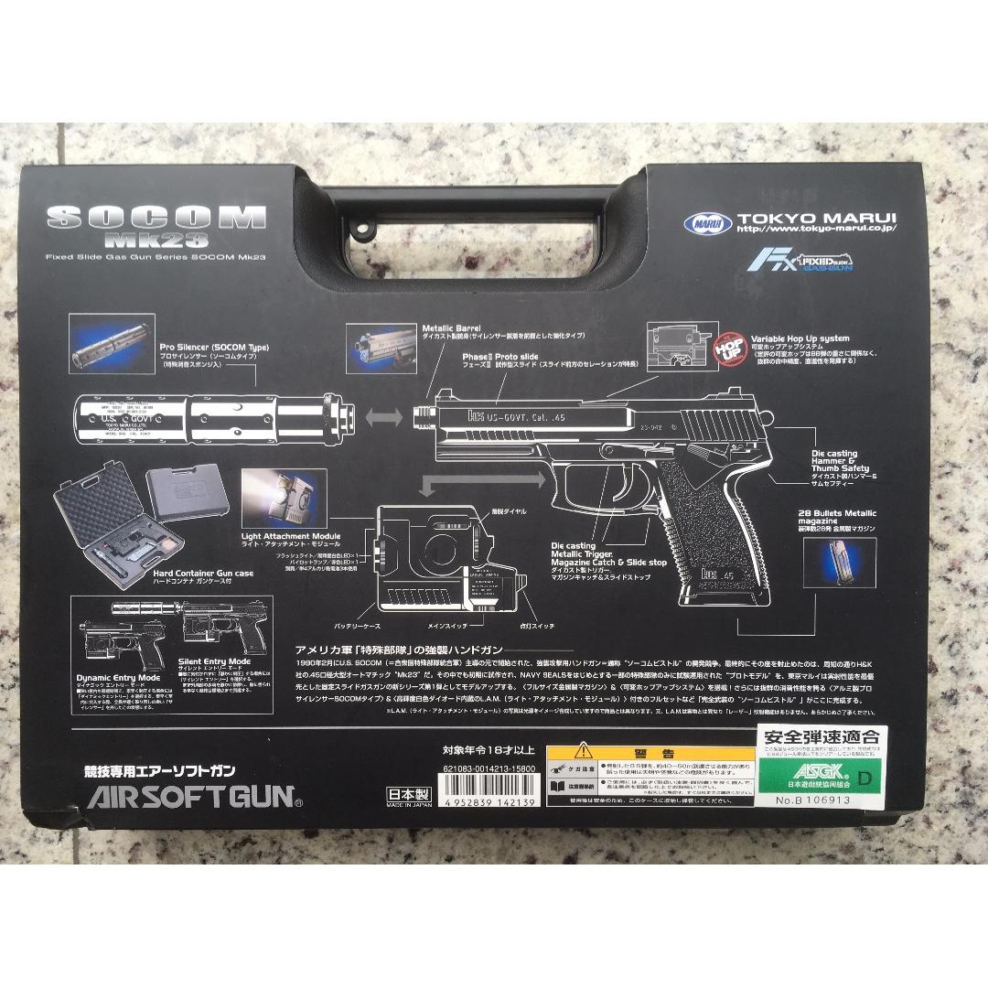 Tokyo Marui Gas Mk23 Full Kit, 興趣及遊戲, 旅行, 旅遊 旅行必需品及用品 on Carousell