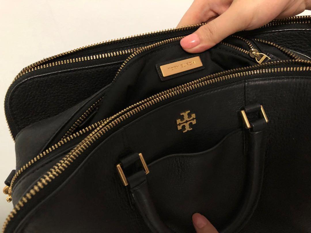 Tory burch georgia double shop zip pebbled leather satchel