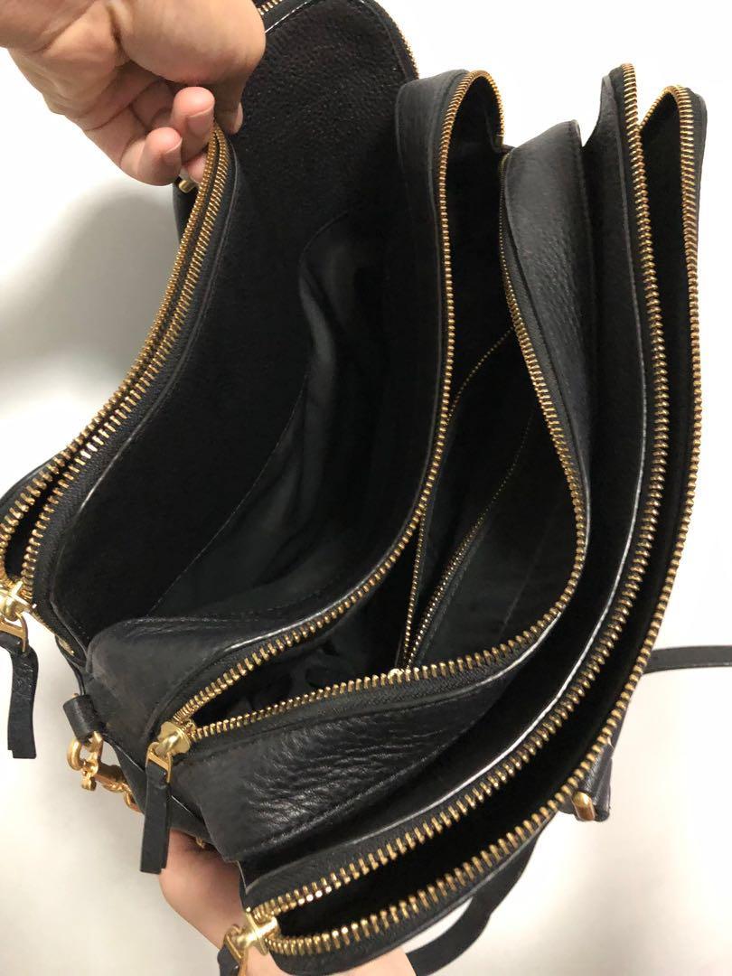 Tory burch georgia double zip pebbled outlet leather satchel