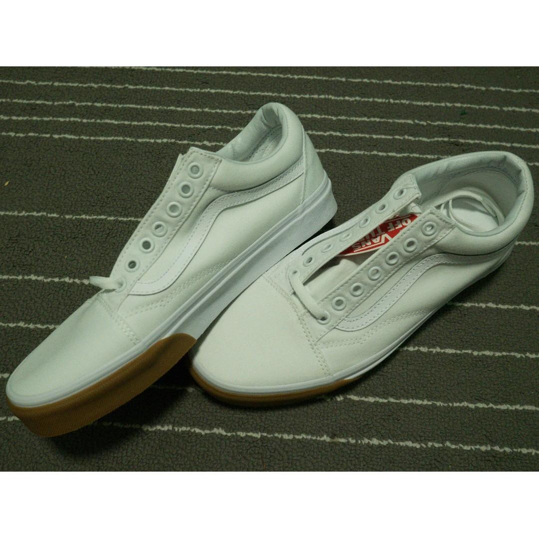 Vans Old Skool Gum Bumper True White Men s Fashion Footwear