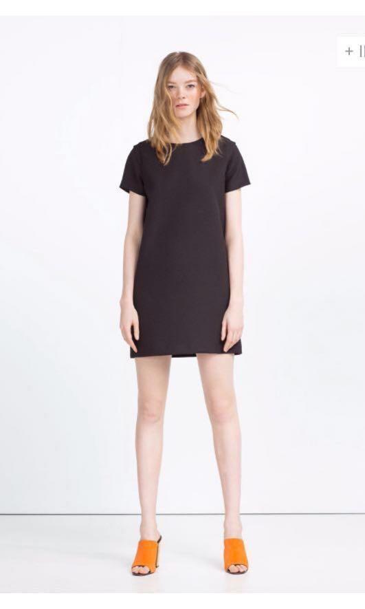 Zara Black Shift Dress, Women's Fashion 