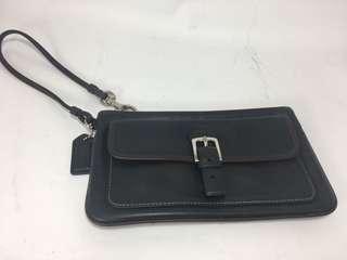 Coach all leather wristlet