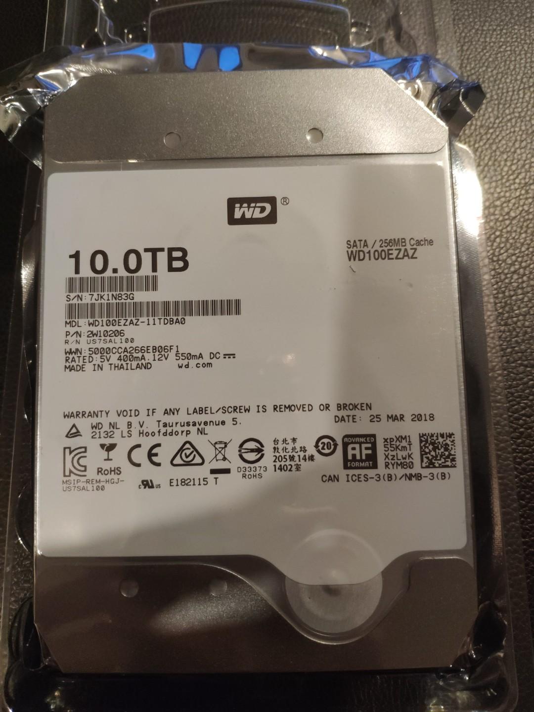 10tb Wd Red Nas Ezaz 5400rpm 256mb Cache Helium Sealed Brand New Electronics Computer Parts Accessories On Carousell