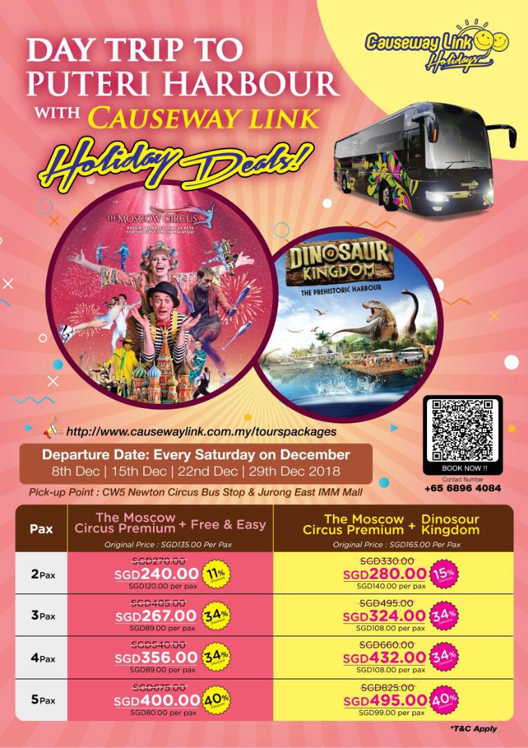 A Day Trip To Jb Puteri Harbour Moscow Circus Dinosaur Kingdom Travel Overseas Attractions On Carousell
