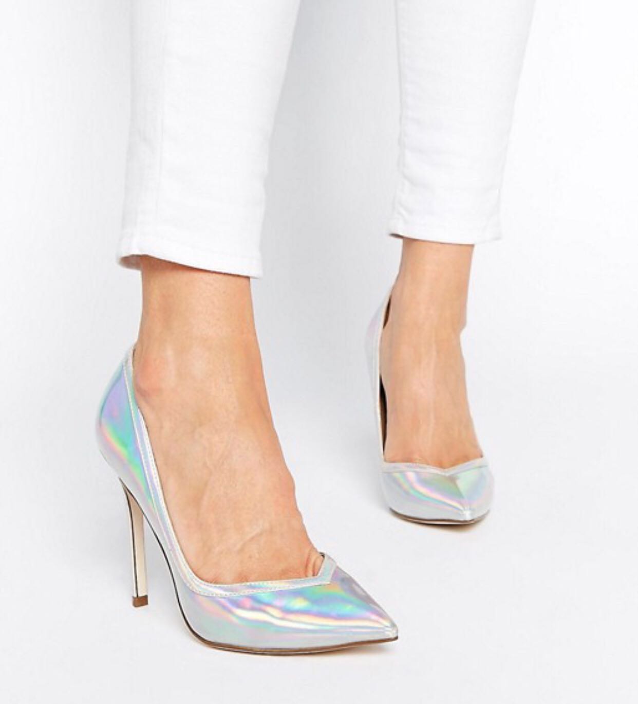 ASOS PIXIE Pointed High Heels Iridescent Women s Fashion Footwear Heels on Carousell