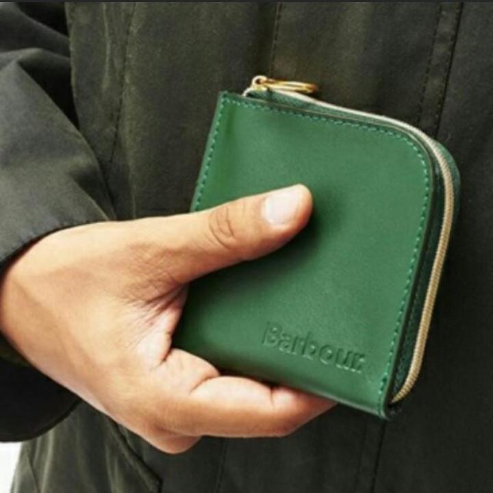barbour leather coin wallet