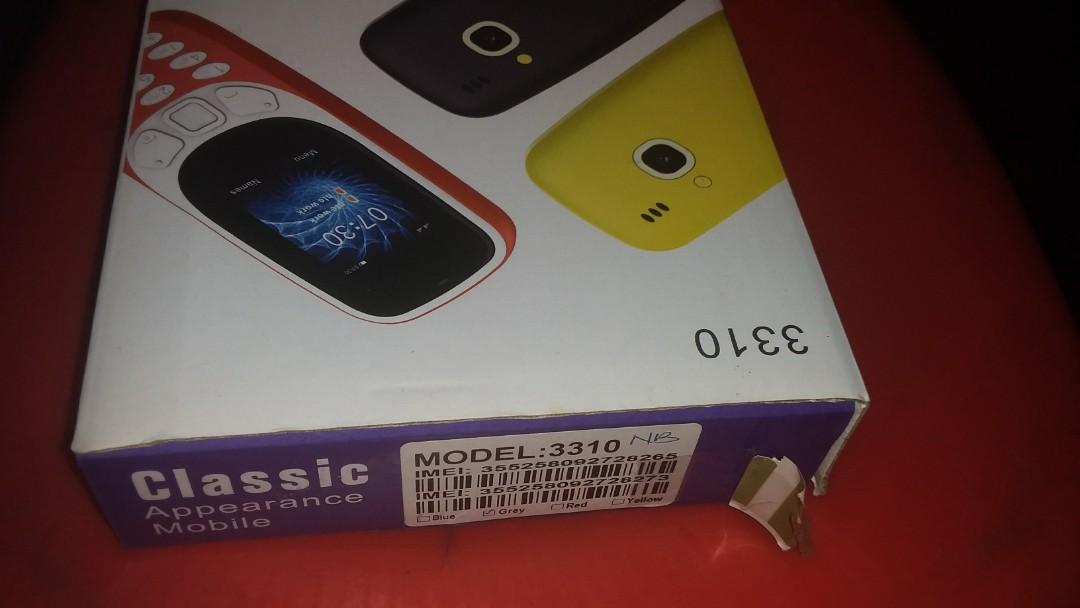 Basic Phone - 3310 (Category: Early Generation Mobile Phones) located in Paranaque City. Submitted by viva.ferro (Listing ID 202664567, Image 2). Description: Description Color : Gray Dual Sim Dual standby HD Camera TF card MP3/MP4 player FM radio Torn light Comes with a box, charger & headset #vivaferro #goodfind.