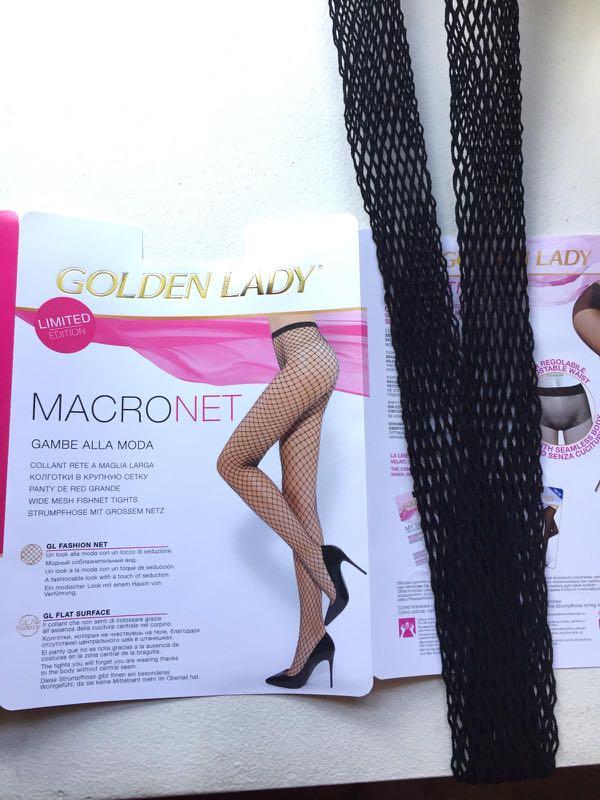 Black wide mesh Fishnet sheer tights (Made in Italy), Women's Fashion,  Activewear on Carousell
