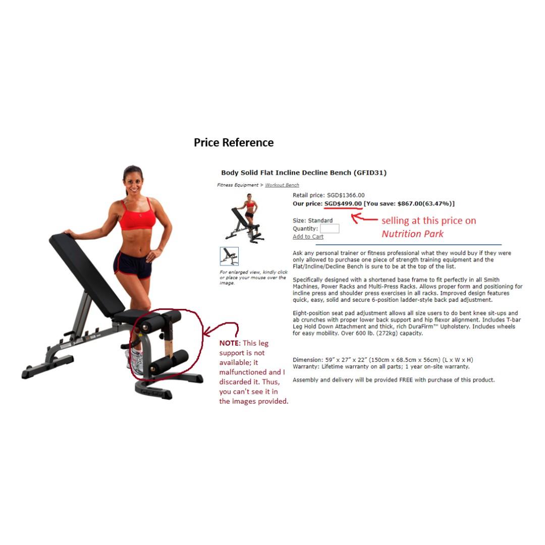 Bodycraft Gym Bench Decline And Incline Angles Available Sports