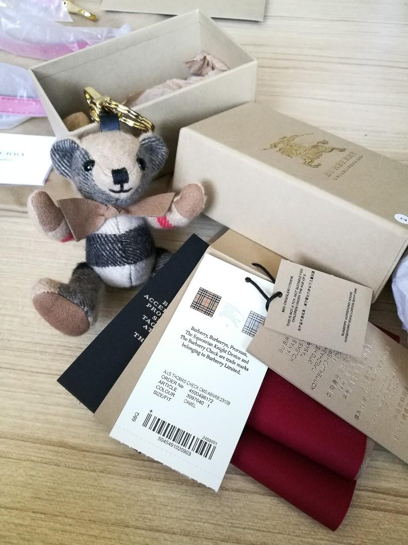 ❤BURBERRY BRAND NEW Thomas Bear Charm in Check Cashmere KEY CHAIN RING BAG  CHARM HOLDER CLASSIC, Luxury, Accessories on Carousell