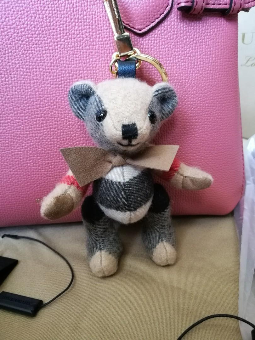 Burberry - Thomas Vintage check teddy-bear key holder Beige - The Corner