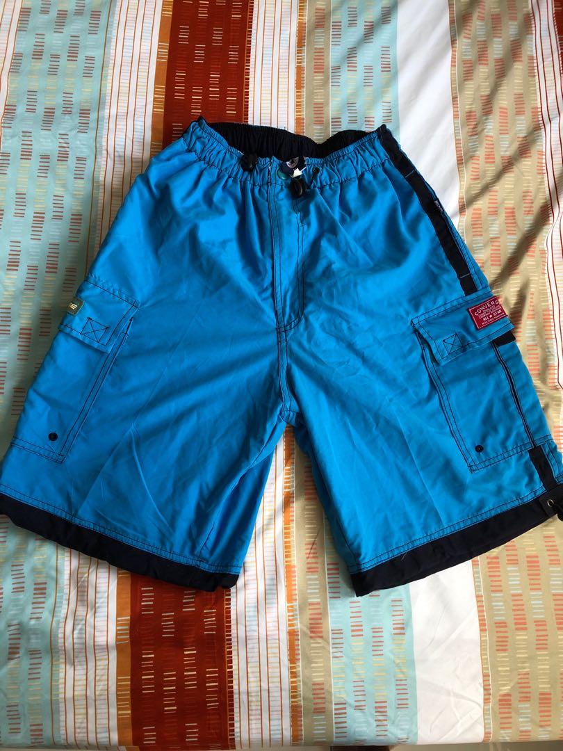 blue converse shorts