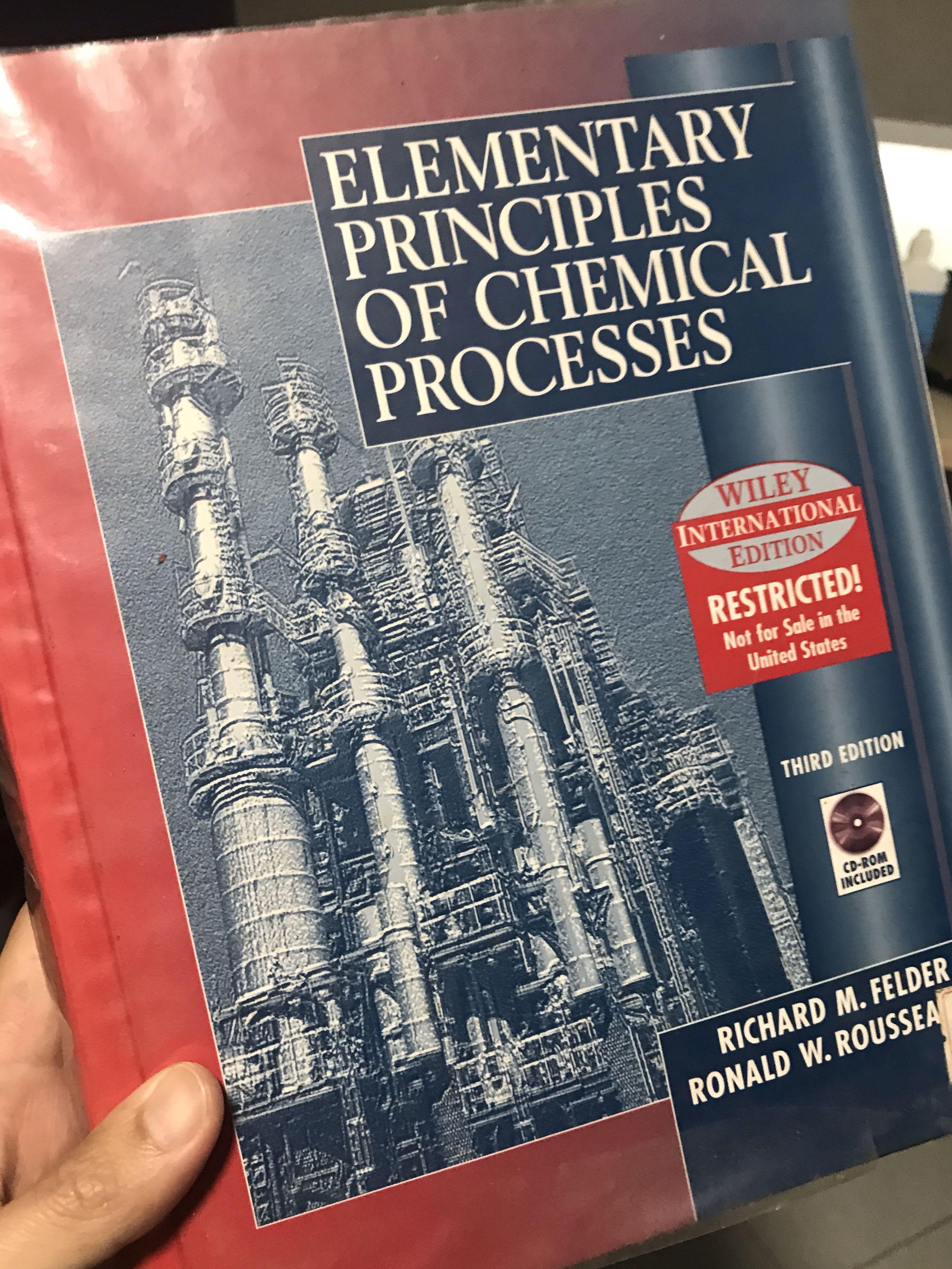 Elementary Principles Of Chemical Processes 3rd Edition Felder