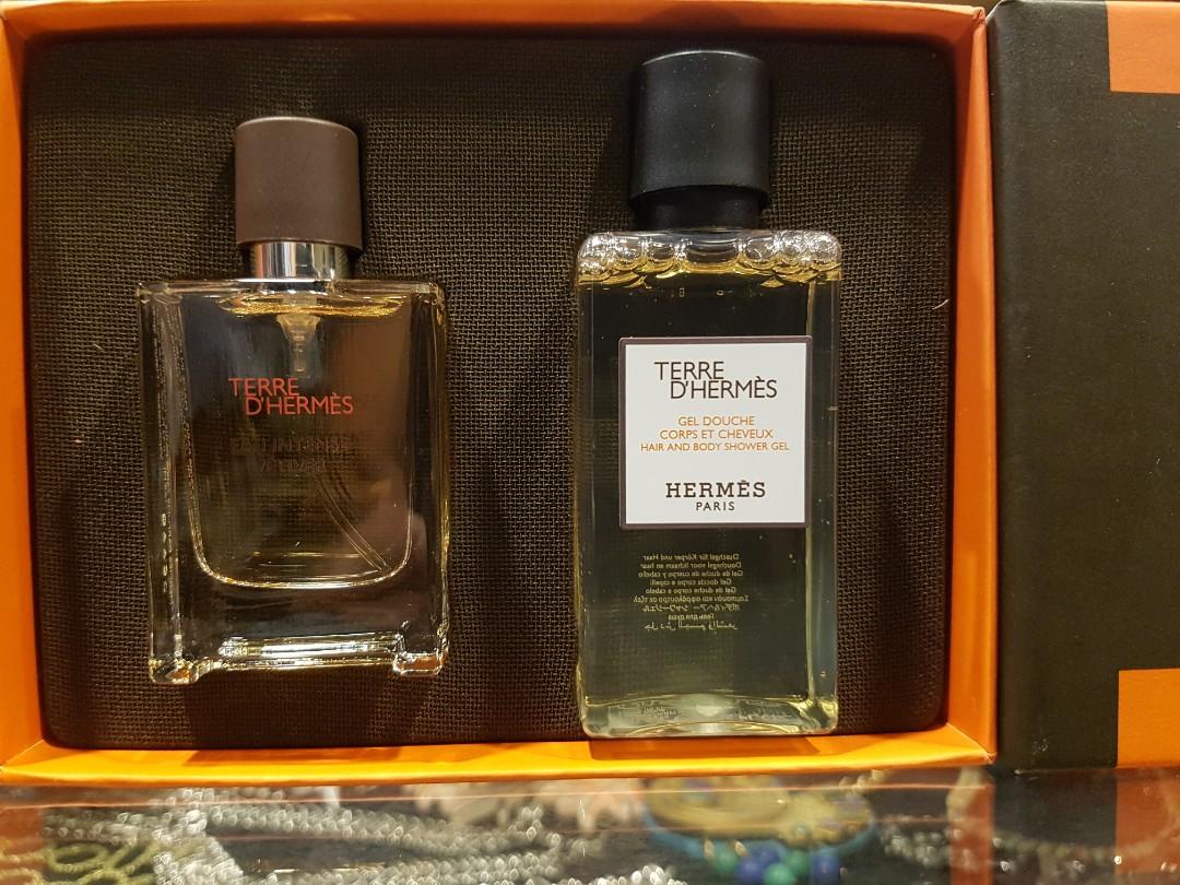 Hermes Gift Box Terre Perfume And Shower Gel Health Beauty Men S Grooming On Carousell