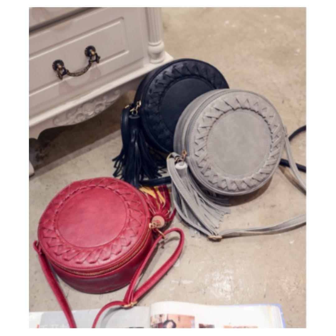 Korean Bohemian Retro Tassel Circle Sling Bag Women s Fashion Bags Wallets Beach Bags on Carousell