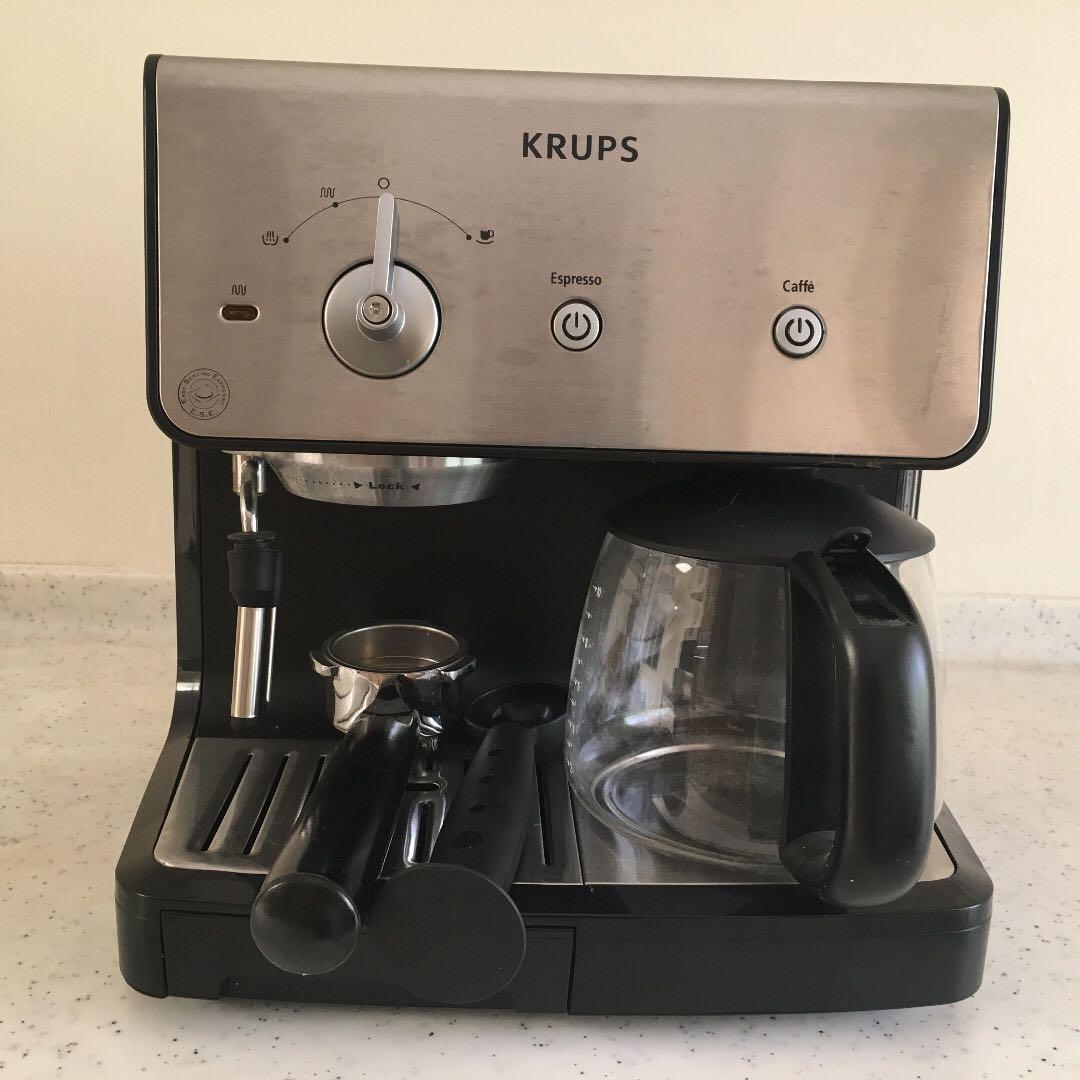  Krups XP160050 Coffee Maker and Stainless Espresso Machine  Combination, Black: Espresso And Coffee Maker Combo: Home & Kitchen