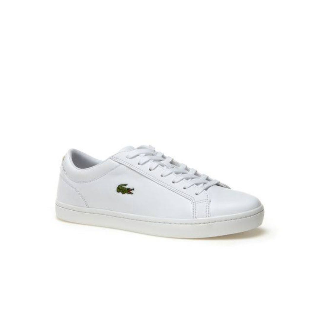 lacoste men's straightset leather trainers