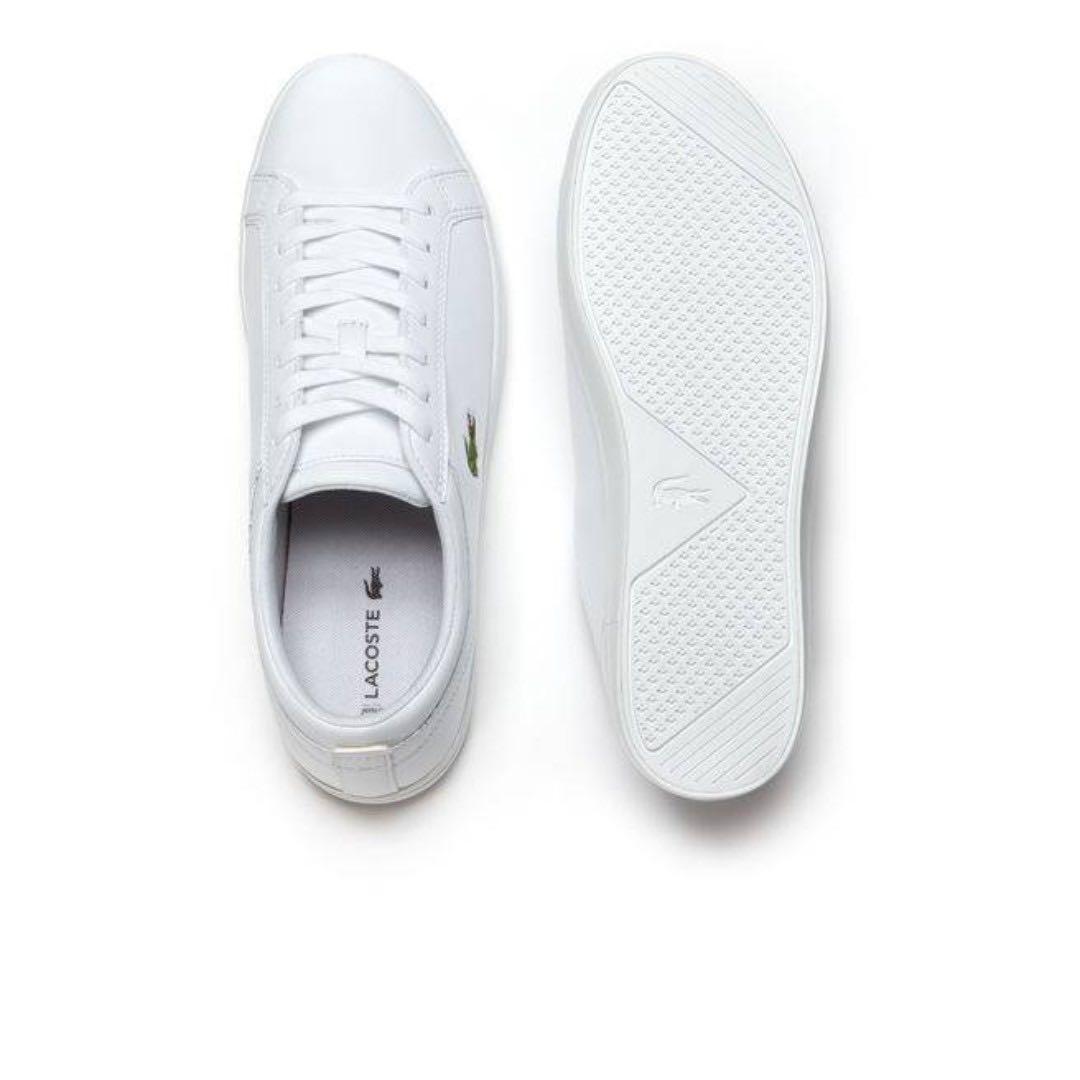 lacoste men's straightset leather trainers