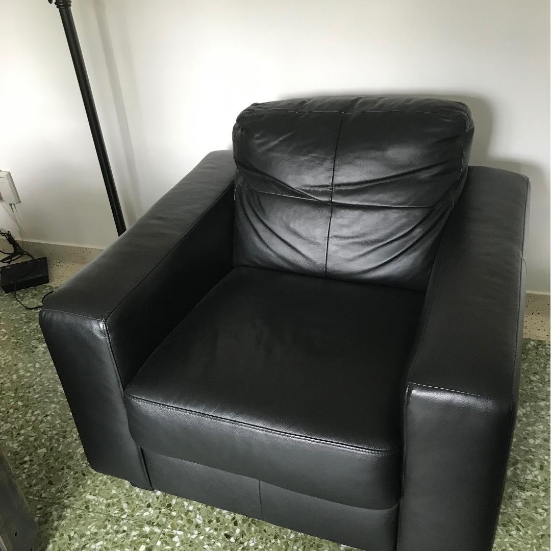 Black leather armchair ikea clearance