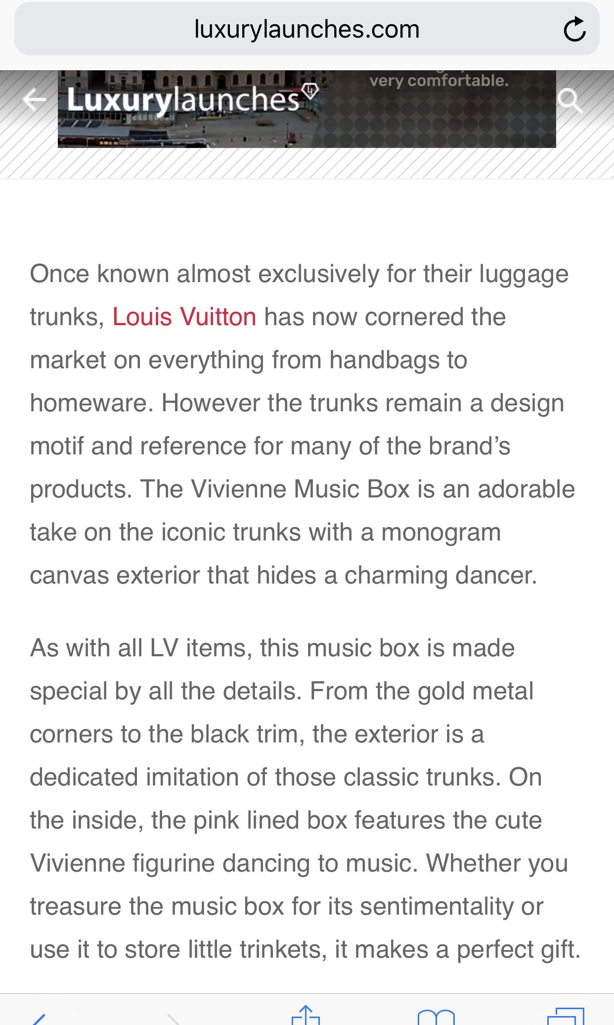 Vivienne Music Box Monogram - Art of Living - Home