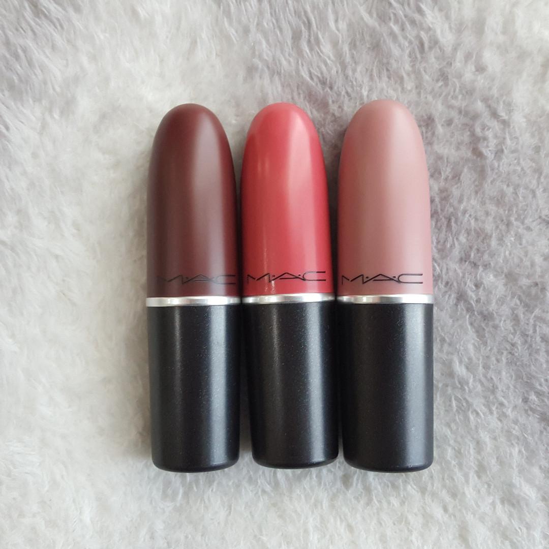Mac Matte Lipsticks Shades Antique Velvet Nouvelle Vogue And Nude De Jour Part Of Mac Snowball Holiday Kit Macy S Exclusive Used 1x Health Beauty Makeup On Carousell