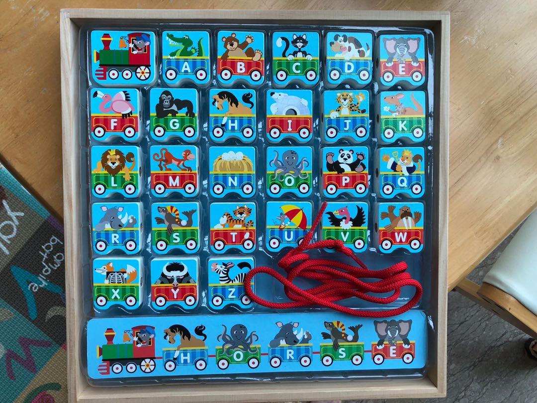 melissa and doug alphabet train lacing beads