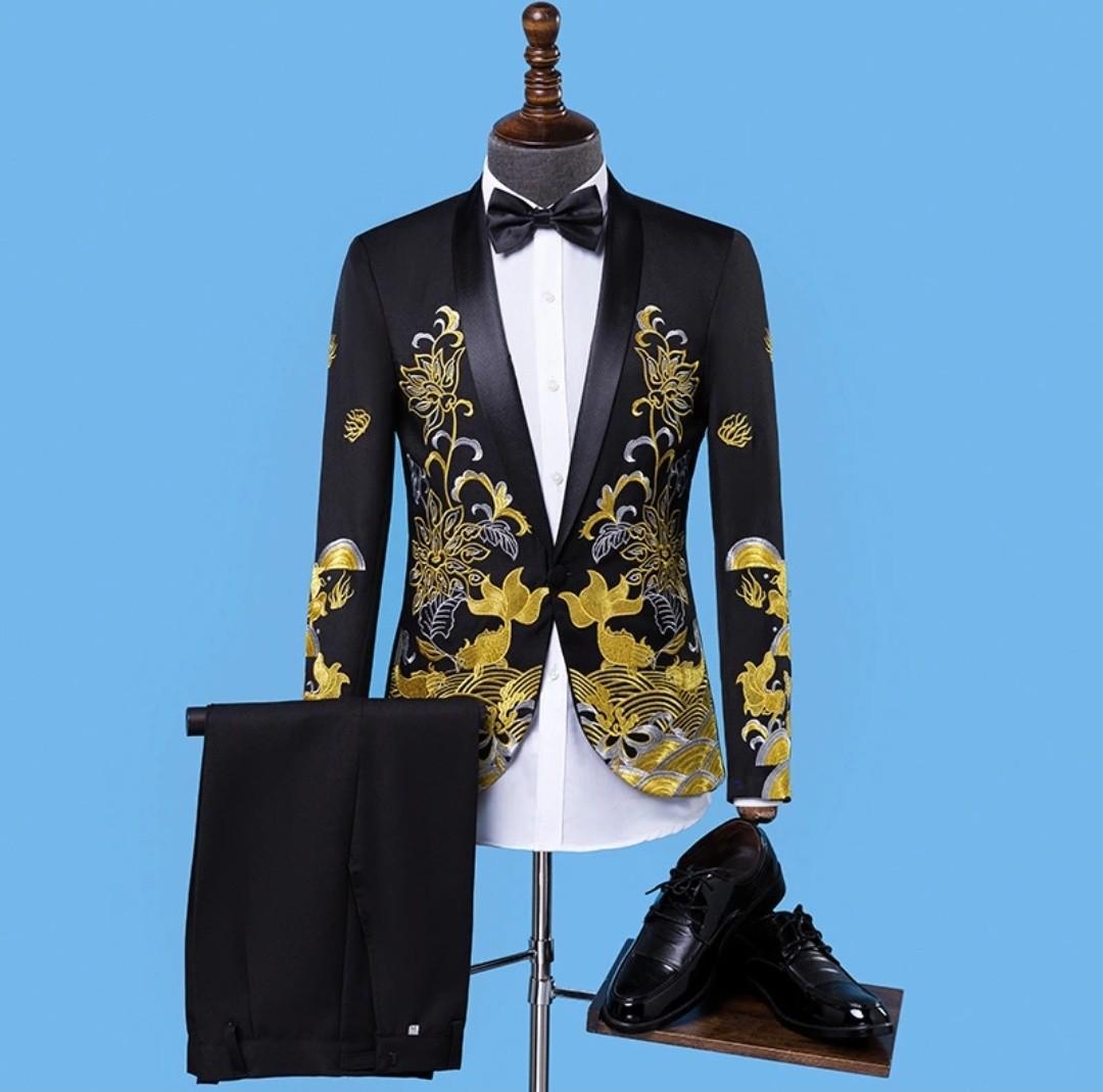 Gold and shop black jacket