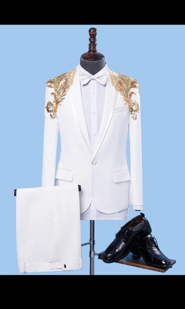 White and cheap gold jacket mens