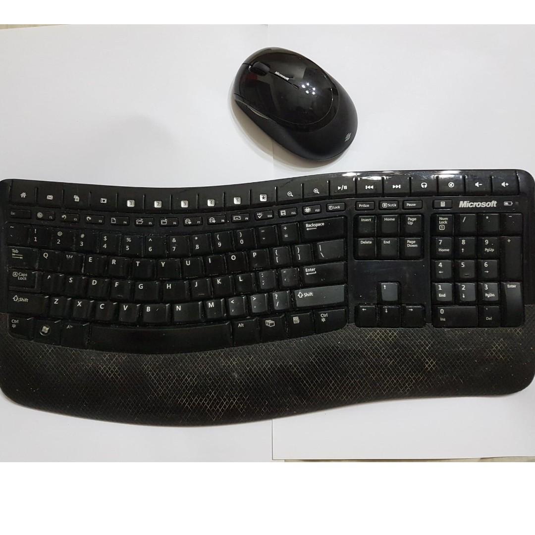 Microsoft wireless comfort keyboard 5000 mouse computers tech