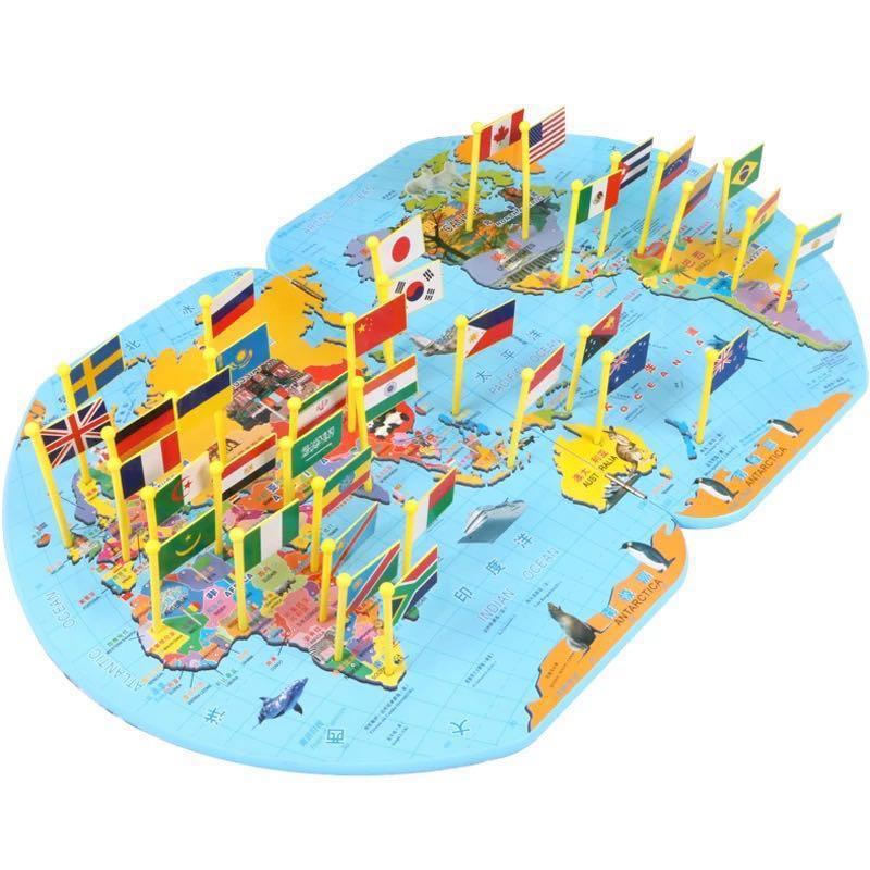 Montessori world map flags countries bilingual mandarin ...