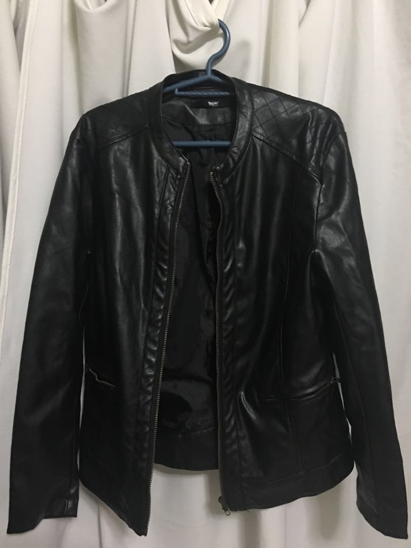 Mossimo leather jacket, Women's Fashion, Tops, Others Tops on Carousell