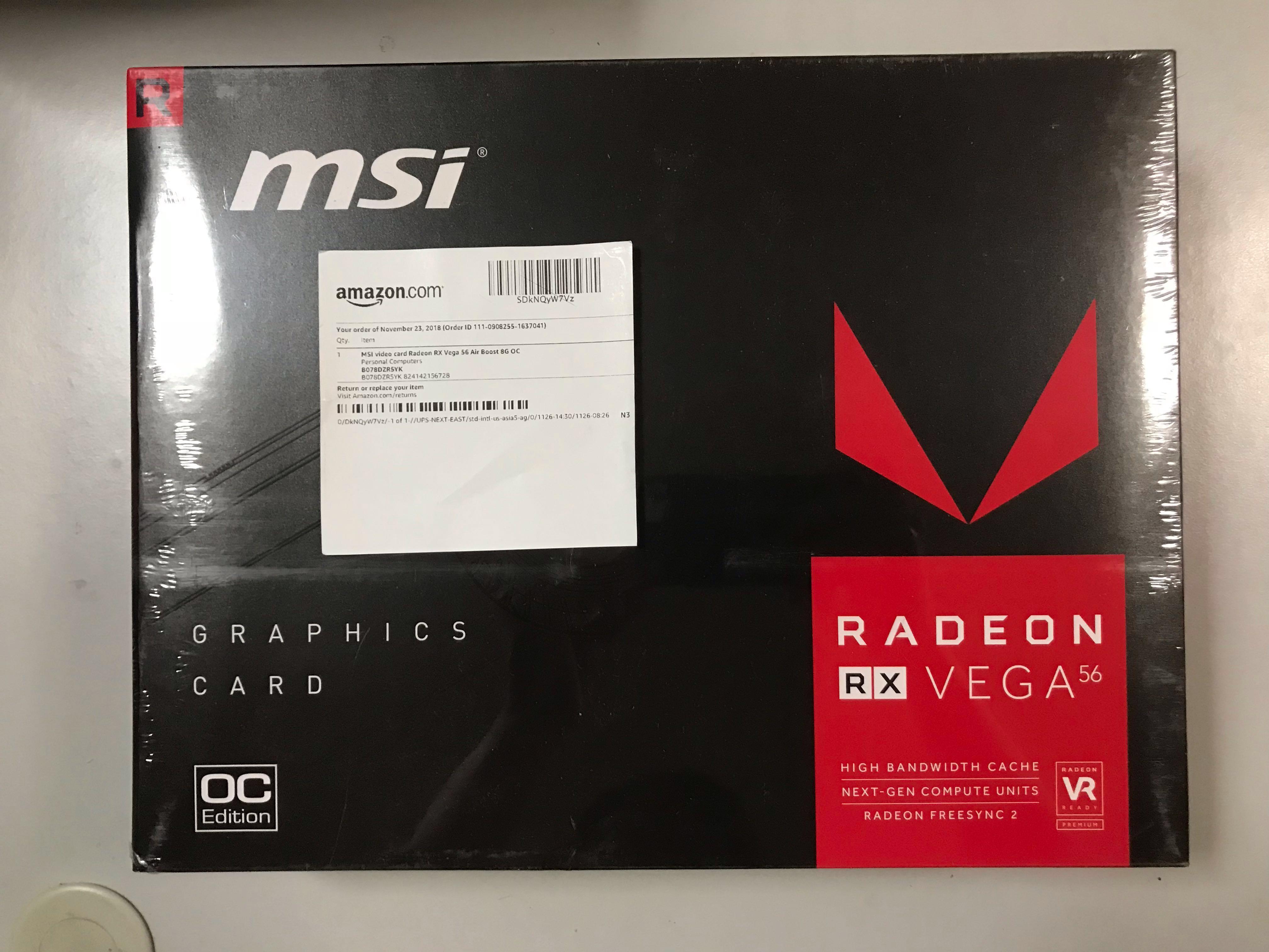 Msi Radeon Rx Vega 56 Air Boost 8g Oc Electronics Computer Parts Accessories On Carousell