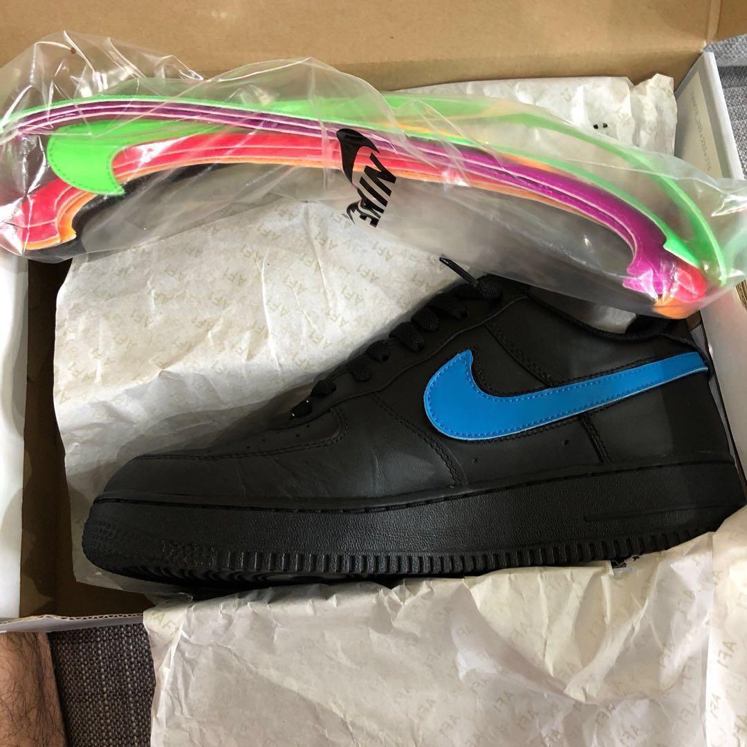 Af1 black new arrivals swoosh pack