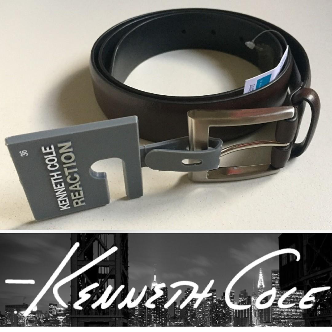 Original Kenneth Cole Reaction Logo Stamped Men S Belt Brown Men S Fashion Accessories Belts On Carousell