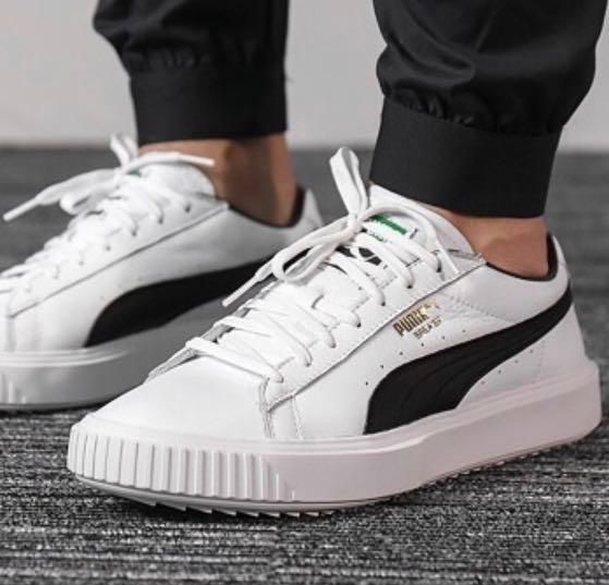 Puma Breaker Leather White/Black, Women's Fashion, Shoes, Sneakers on  Carousell