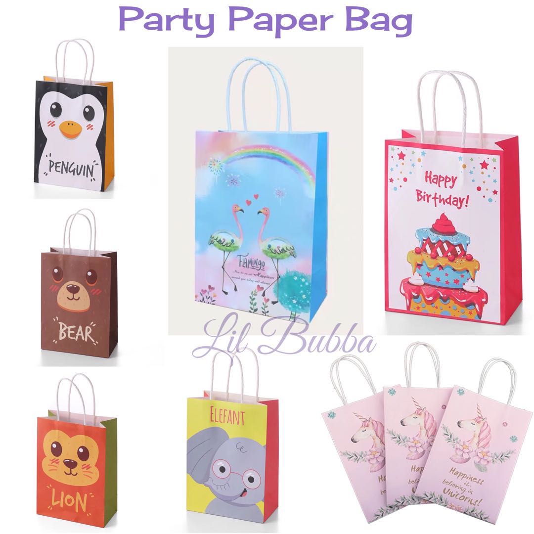 Ready Stock Party Paper Bag Animal Paper Bag Unicorn Paper Bag