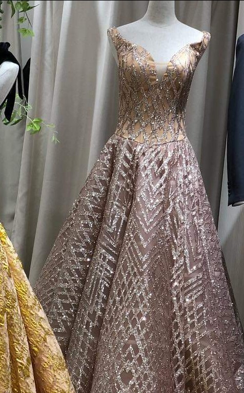 Rose gold dress wedding Outlet