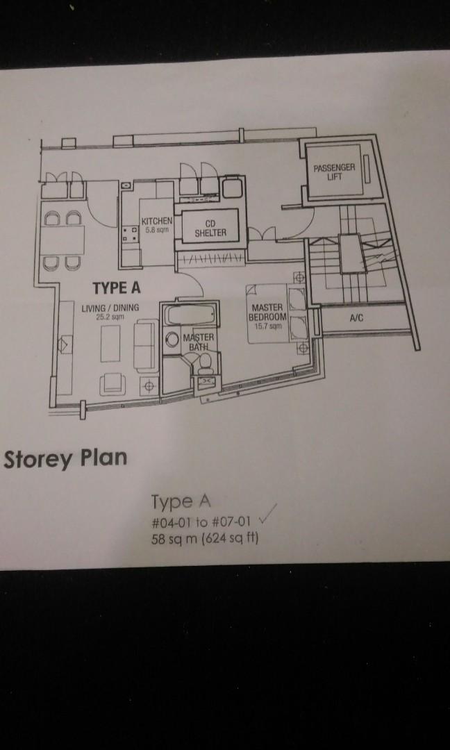 624 SQFT WHOLE UNIT SPACIOUS ONE BDRM BEDROOM BALESTIER NOVENA BOON