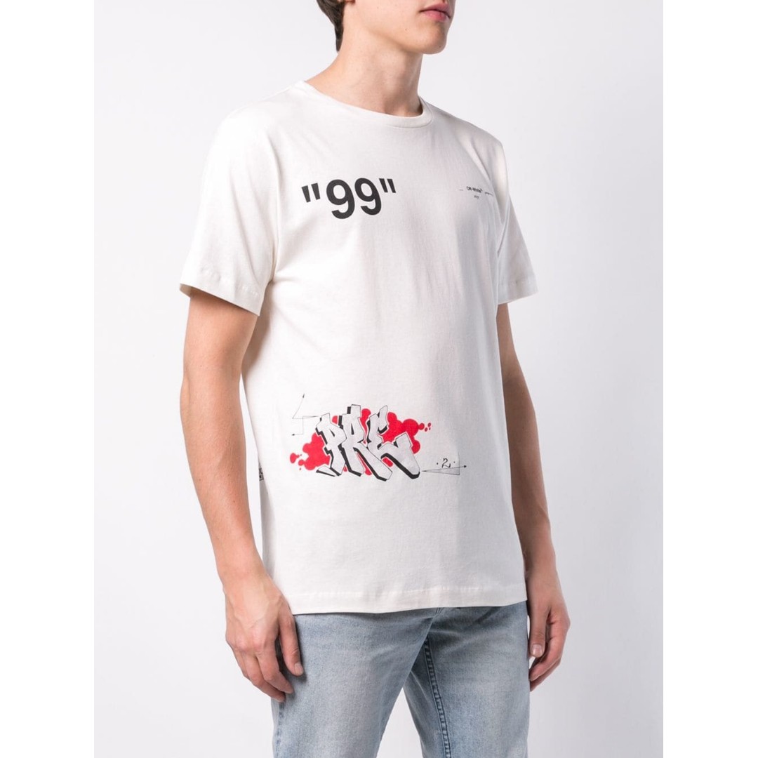 off white slim tee