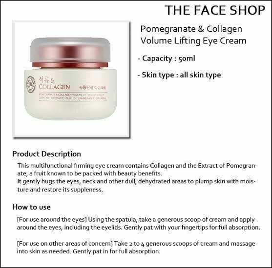 Thefaceshop Pomegranate Collagen Volume Lifting Eye Cream Krim Mata Mengurangi Kerutan Di Daerah Mata