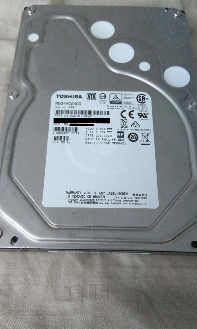 Toshiba 4tb Internal Hard Disk Electronics Computer Parts Accessories On Carousell